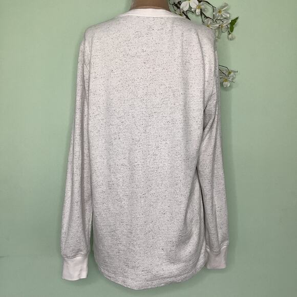 GAP Dorito Long Sleeve 100% Cotton Slub Thermal Boyfriend Sweatshirt in Snow Cap - Picture 6 of 12